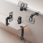Magnetischer Reise-Handyhalter – 360°, Faltbar, MagSafe-kompatibel | Flugzeug, Zug & Schreibtisch | Schwarz
