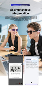 GY200 Smart Glasses 100+ Online-Sprache AI Automatische Dialogübersetzung Bluetooth-Brille mit Lautsprecher Sport UV-Schutz