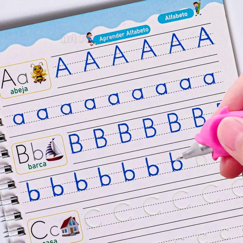 Spanische Zauberbücher, Lernzahlen im spanischen Schriftzug für Kinder, wiederverwendbares magisches Übungsheft, Montessori-Schreibset