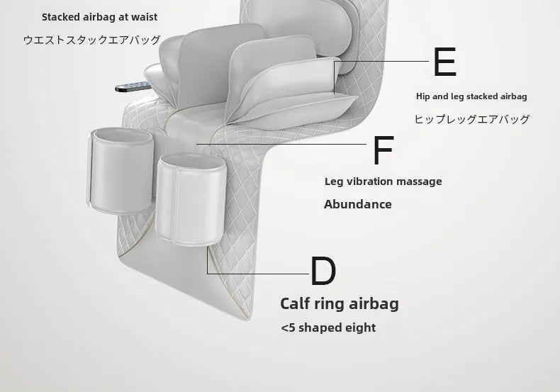 Ganzkörper-Massagematte mit Airbags, Dehnungsheizung, 3D-Entspannung der Lendenwirbelsäule, Rückenmassagegerät, PU-Leder, tragbar und tragbar