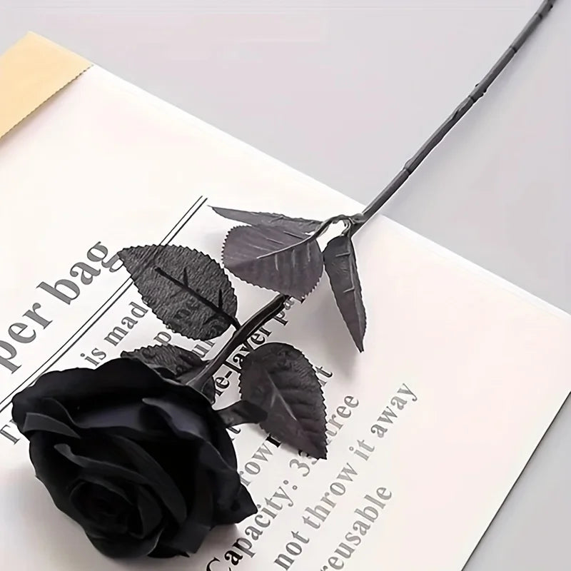 Künstliche Schwarze Rosen – Langer Stiel, Tischdeko | 5 oder 10 Stück
