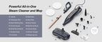 Dampfreiniger mit drehbarem Wischpad, 10-in-1, leichter Spin-Mop, 1300 W, leistungsstarker Bodendampfer für Zuhause, Hartholz, Laminat, VM6