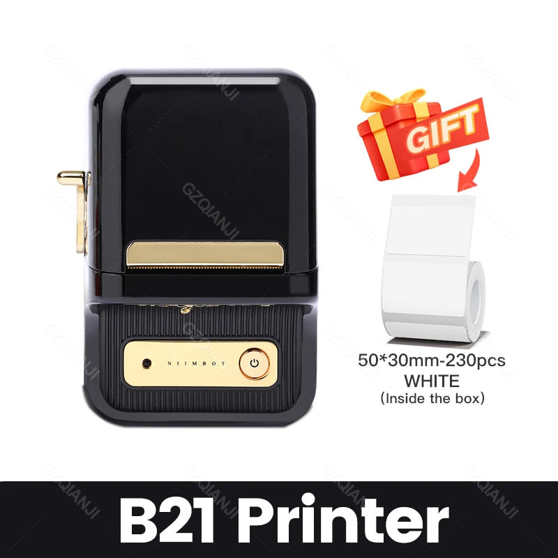 NiiMbot B21 / B1 Bluetooth Etikettendrucker – Tintenfrei, 203dpi, 1200mAh, CE, mit optionalen Etikettenrollen