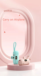 Tragbare Mini-Kapsel-Powerbank, integriertes Kabel, Typ-C-Stecker, 22,5 W, schnelles Aufladen für iPhone, Samsung, Xiaomi, externer Ersatzakku