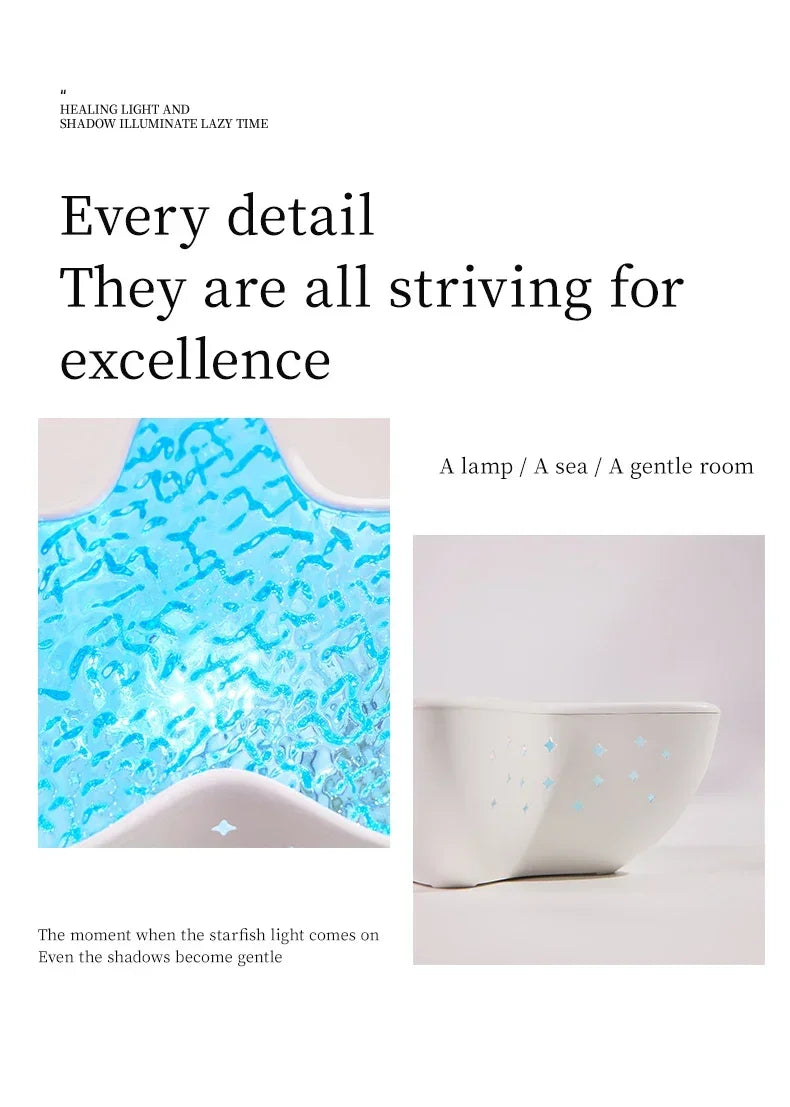 Seestern LED Tisch Lampe Aurora Projektor Lampe Starry Sky Nordlicht Nacht Lampen Schlafzimmer Dekoration Atmosphäre Nacht Licht