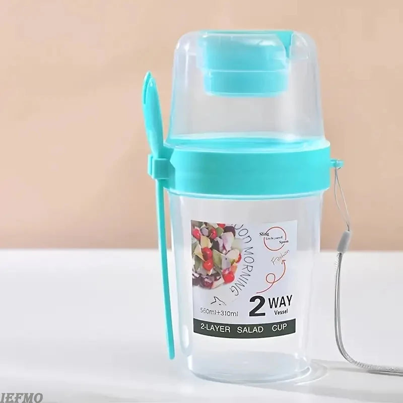 2-Wege-Verschlussbehälter für Joghurt und Müsli – Tragbarer Frühstücksbecher mit Deckel
