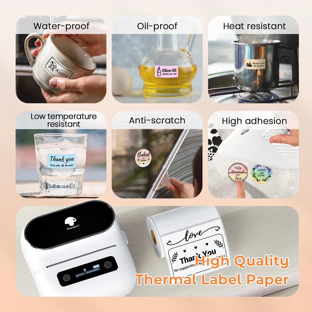 Imprimante d'étiquettes thermique Phomemo M220 75 mm pour codes-barres, adresses, courriers, dossiers, étiquettes pour téléphones et PC