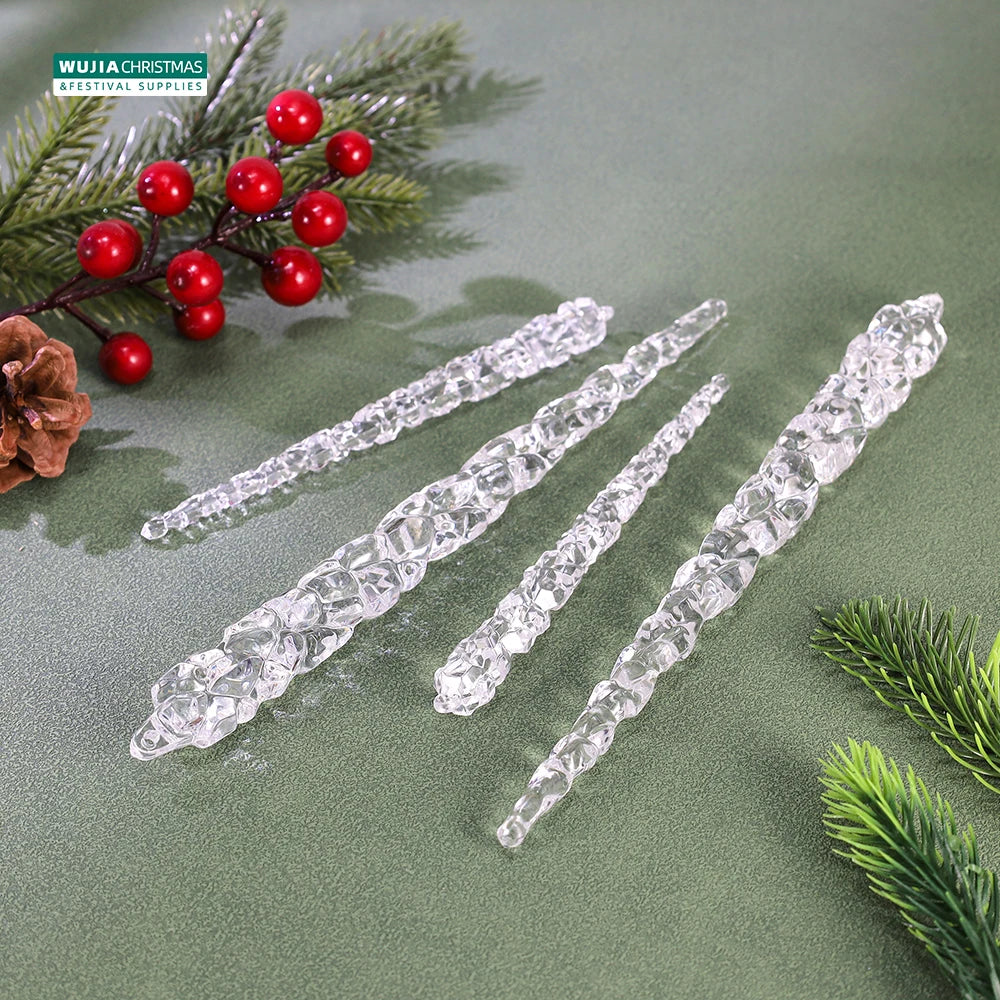 10 stücke Weihnachten Dekoration Acryl Klar eiszapfen Simulation Eis Weihnachten Baum Hängende Ornamente Winter Party Neue Jahr Decor Liefert