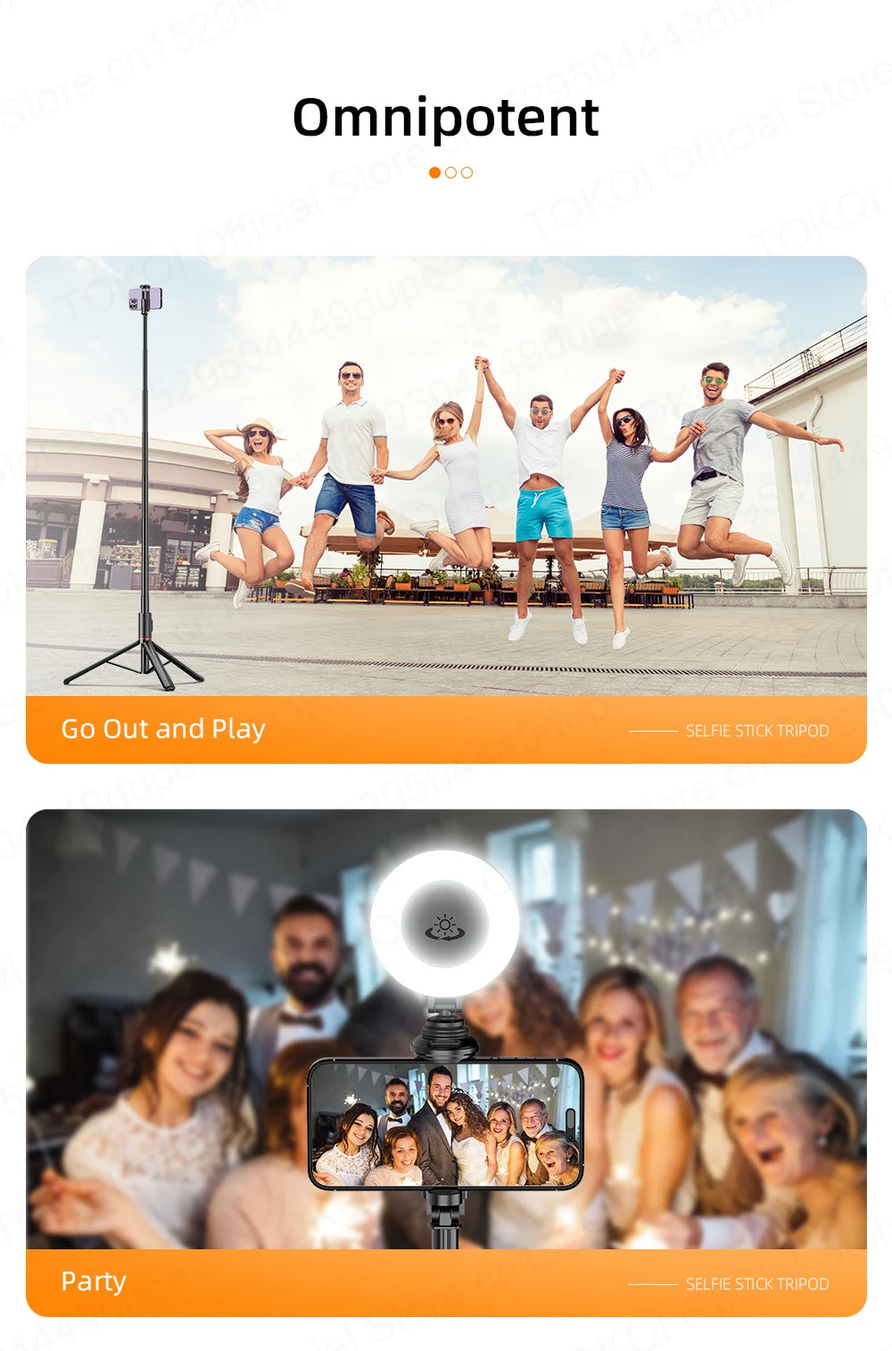 TOKQI C10 Selfie Stick Stativ – 1,83m / 72 Zoll, Bluetooth, Aluminium | iPhone & Android