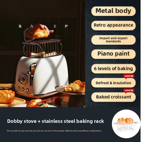 Kaffeemaschine Haushaltsgeräte Set Retro Toaster Edelstahl Elektrische Kaffeemaschine und Toaster Set