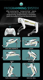 Teeggi Multifunktions-RC-mechanischer Hund, elektrischer RC, intelligenter Roboterhund mit Revolver, Lernspielzeug, bionisches intelligentes Roboter-Spielzeug, Geschenk