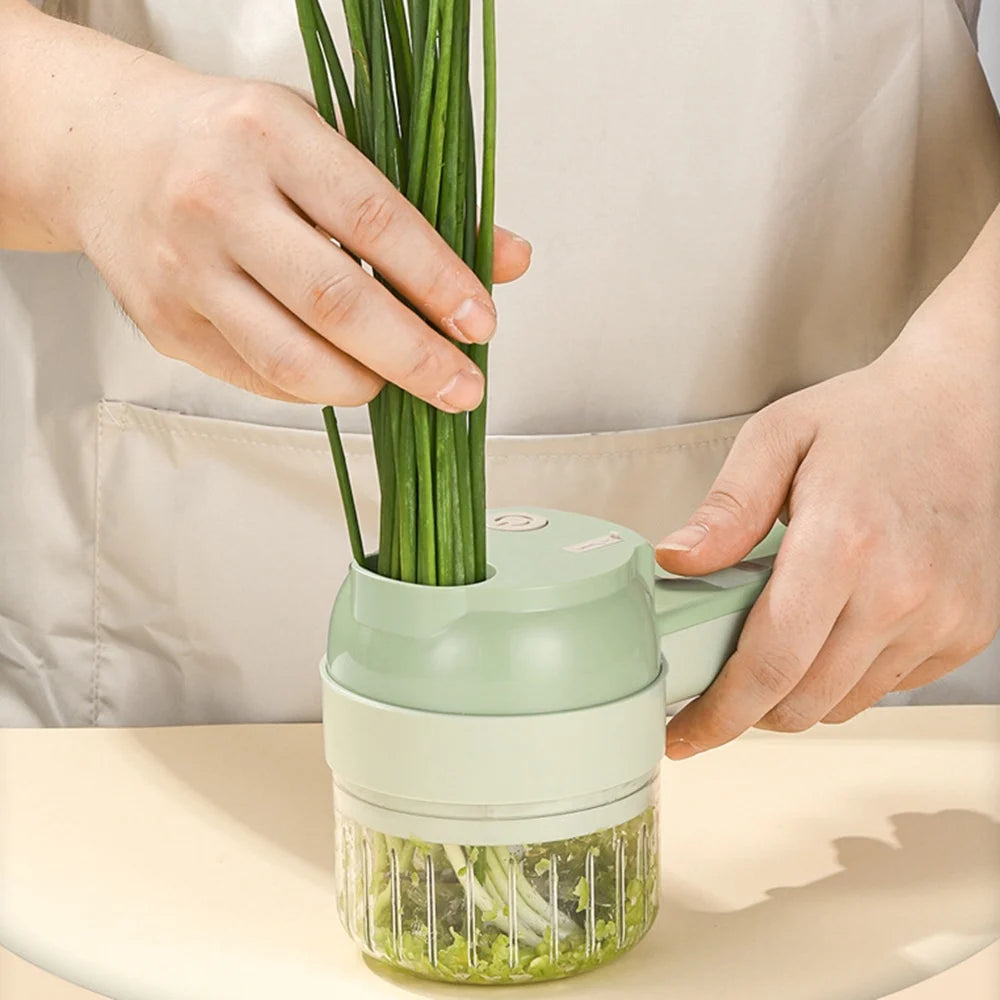 Ensemble de coupe-légumes électrique, presse-ail portatif sans fil, hachoir à viande, éplucheur, trancheur, accessoires de cuisine
