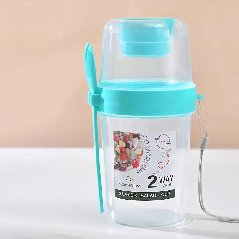 2-Wege-Verschlussbehälter für Joghurt und Müsli – Tragbarer Frühstücksbecher mit Deckel