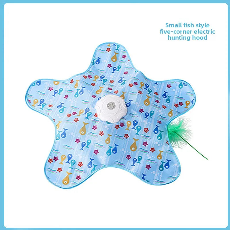 Katzenspielzeug, interaktives Fassungsverstopfungs-Katzenspielzeug mit quietschender Bewegung, aktiviert, bewegliche verdeckte Federn, Kätzchen-Teaser-Spielzeug