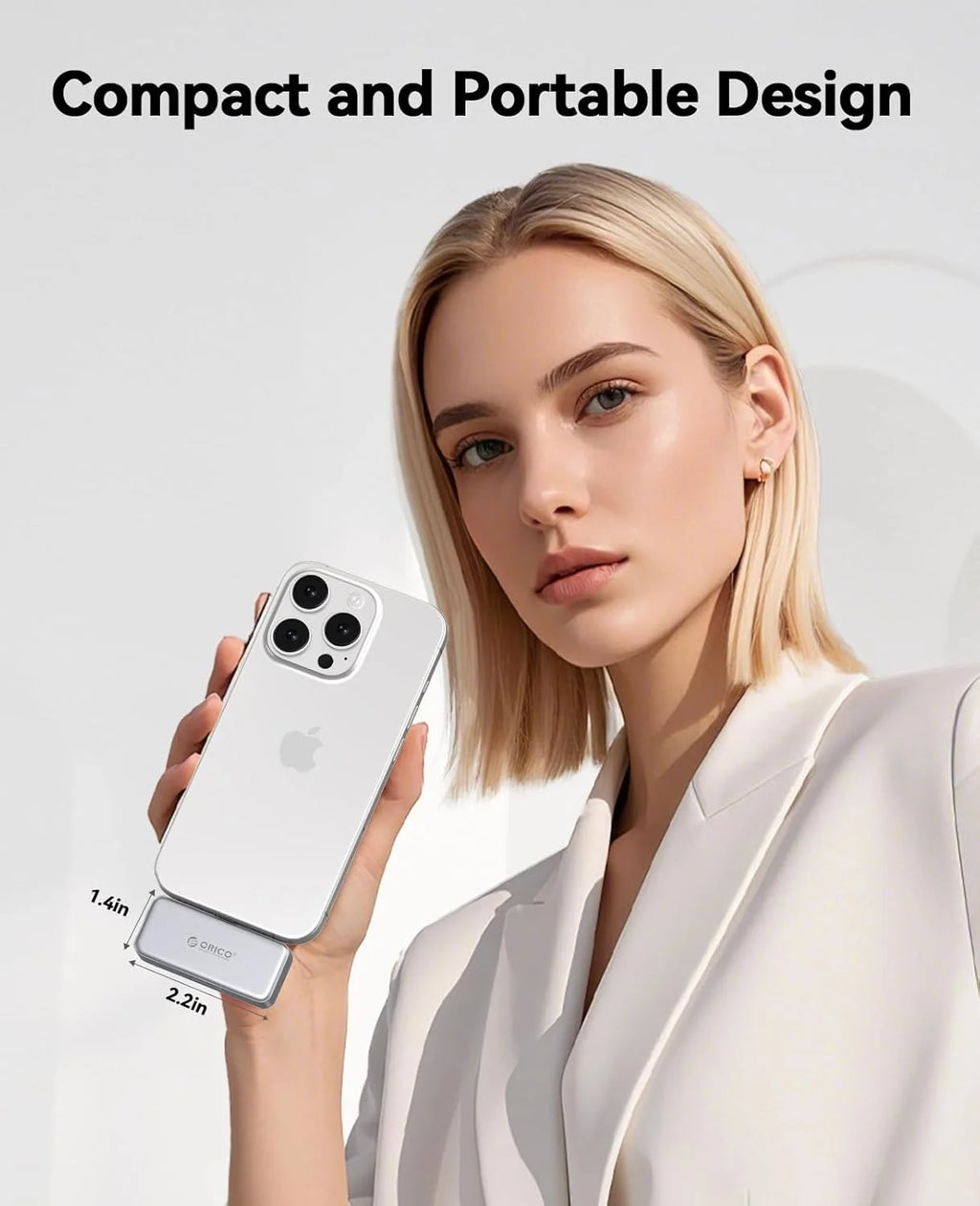 ORICO FlashPod 1 TB MINI magnetische tragbare SSD bis zu 2000 MB/s ProRes mit Direktstecker für iPhone 15 16 Serie, Tablets, Laptop