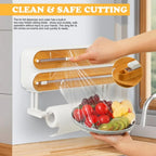 Wand Frischhaltefolie Spender Wrap Aluminiumfolie Folienschneider Spender Wand Magnetische Stretch Rollenpapierhalter Küchenzubehör