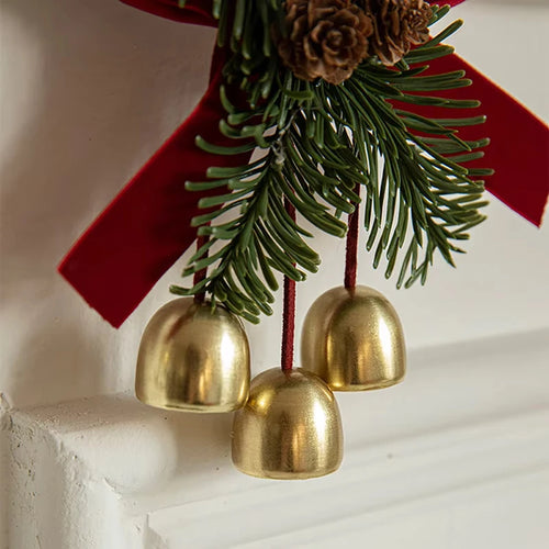 1 stücke Weihnachten Anhänger Rot Samt Bogen Tannenzapfen Glocke Weihnachten Baum Hängen Ornament Weihnachten Hause Türgriff Hängen dekor neue jahr