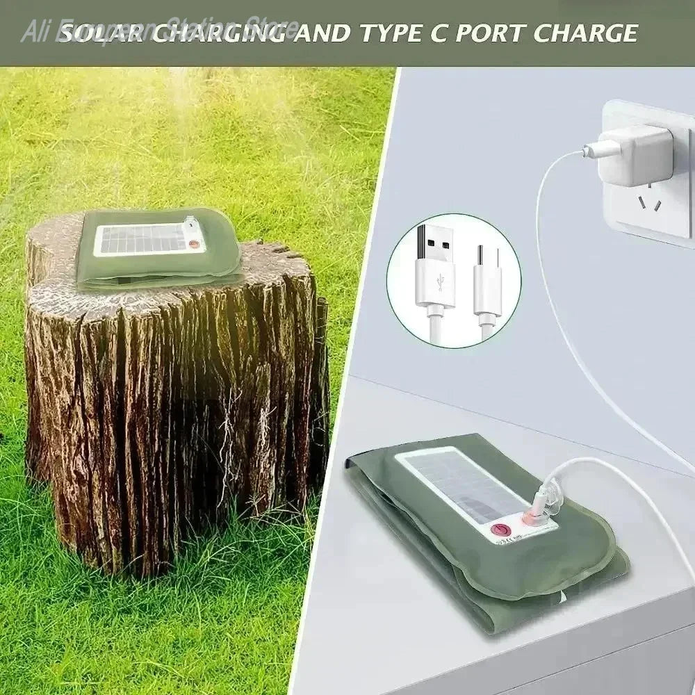 Wasserdichte Zeltleuchte für den Außenbereich, aufblasbare Campingleuchte mit magnetischer, solarbetriebener, wiederaufladbarer USB-Campinglampe