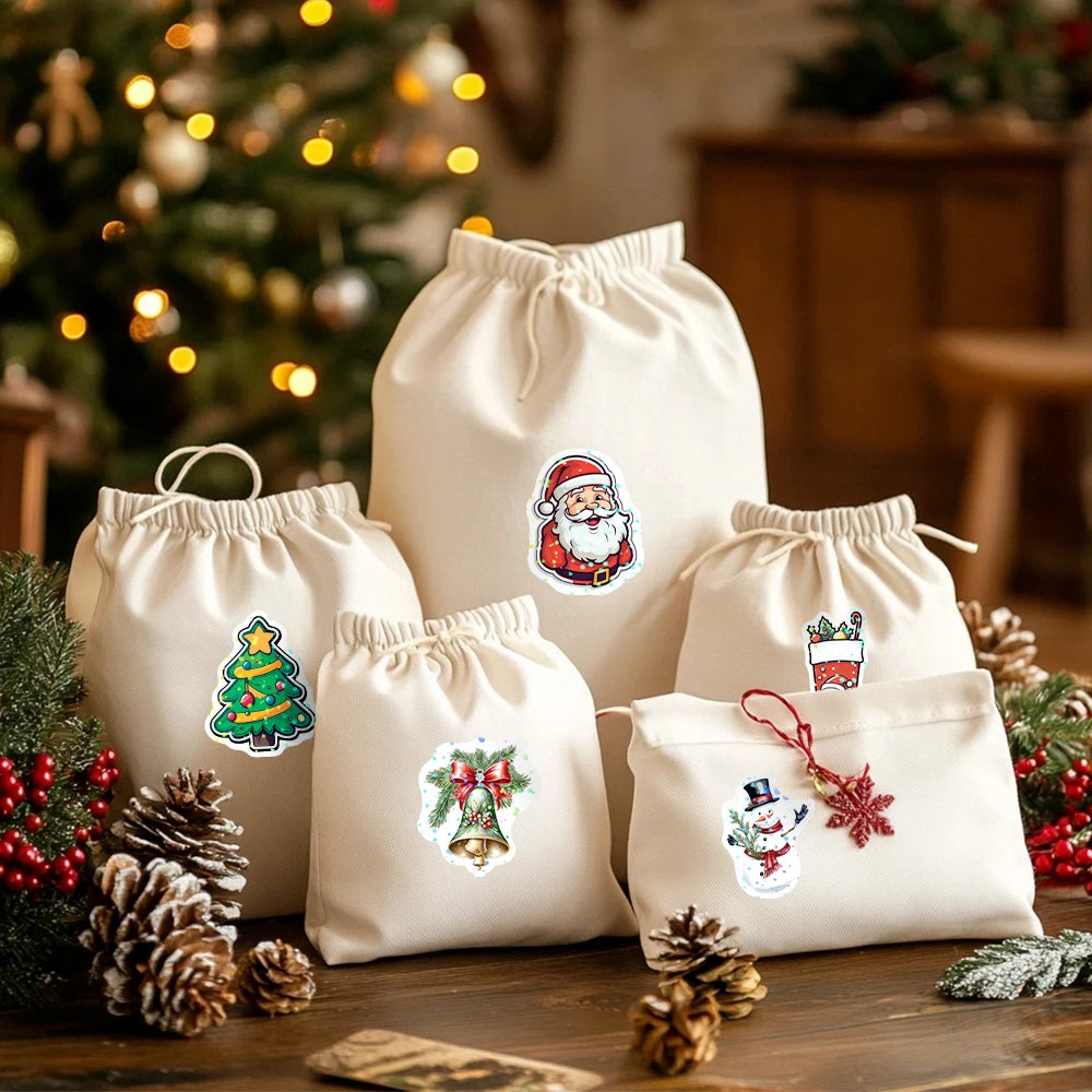 500 stücke Laser Cartoon Weihnachten Aufkleber Weihnachten Geschenk Verpackung Label Aufkleber Belohnung Aufkleber Sammelalbum Schreibwaren, 1"