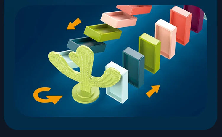 Automatische Verlegung Domino Zug Elektrische Auto Ziegel Blöcke Kits Kreative Spiele Intelligenz Pädagogisches DIY Spielzeug Kinder Geburtstag Geschenk