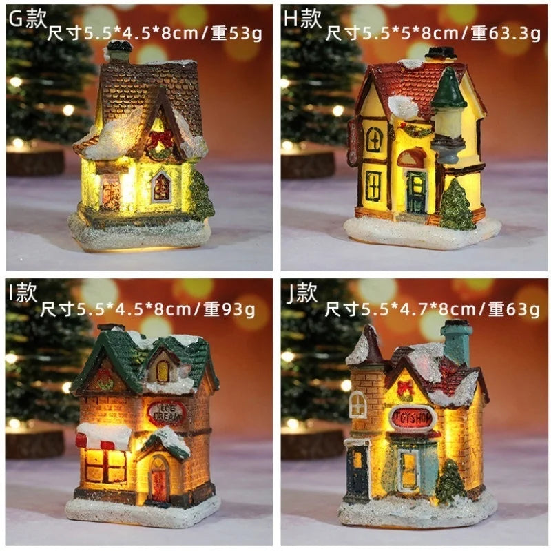 Weihnachten Neue Weihnachtsdekorationen Harz Kleines Haus Mikrolandschaft Harzhaus Kleine Ornamente Weihnachtsgeschenke