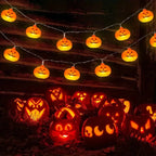 Halloween 3D-Kürbis-Lichterkette – Warmweiße LED-Deko | 1,5m / 3m