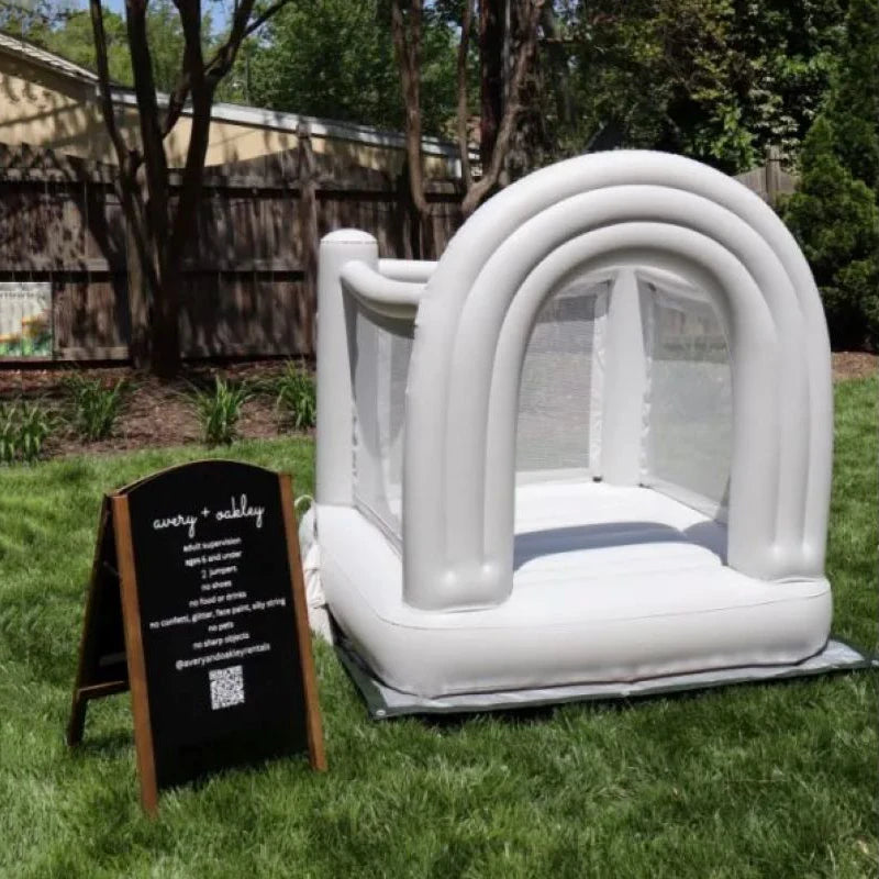 Neue beliebte aufblasbare Sprunghaus Regenbogen Hüpfburg Geburtstagsgeschenk Kinder Mini aufblasbare Burg eingebaute Luftpumpe