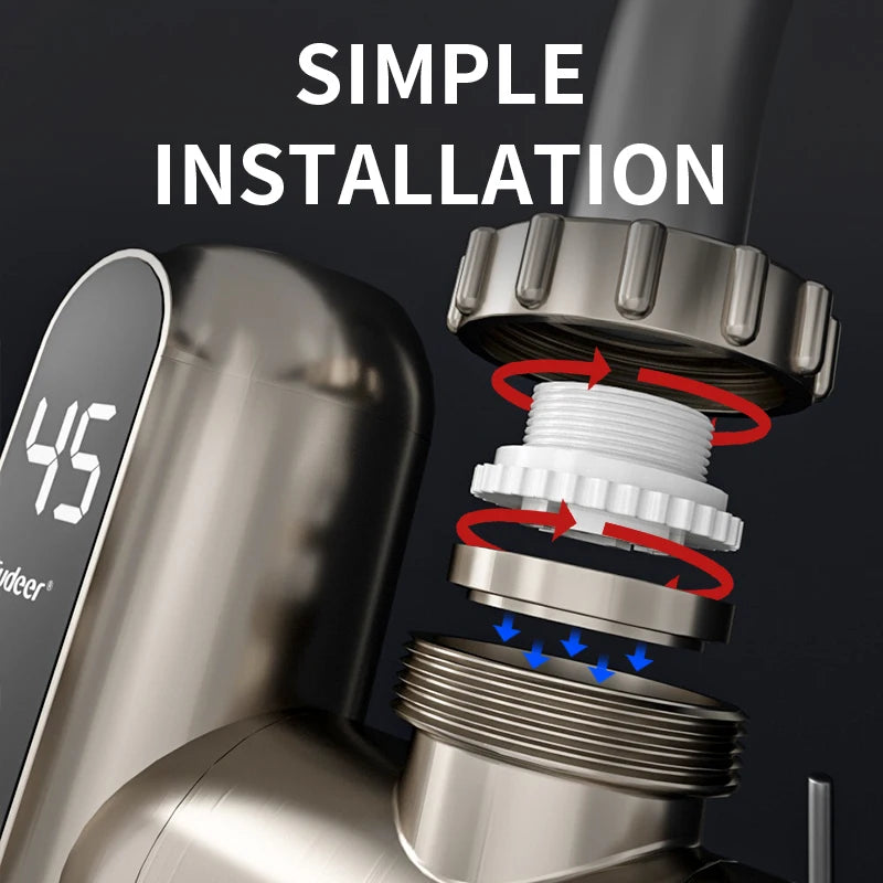 Fudeer 3400 W 220 V Elektrische Küche Warmwasserbereiter Wasserhahn Instant Hot Edelstahl Wasserhahn Heizung Kaltheizung Wasserhahn