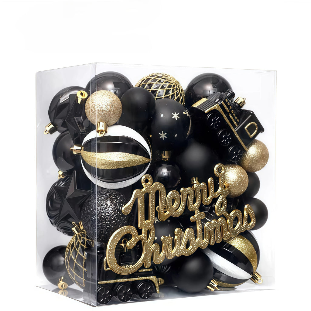 65PCS Champagner Gold Weihnachten Ball Dekorationen Matt Glänzend Wasser Welligkeit Design Weihnachten Kugeln Weihnachten Baum Ornamente Wohnkultur