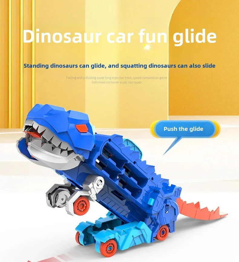 Großer neuer Dinosaurier, der Autos pielzeug isst, transformierbare Lager trägheit gleitendes Auto für Kinder intelligente Motorrad fans