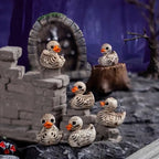 Gothic Totenkopf-Enten 20er-Set – Harzfiguren, Schreibtischdeko Halloween & Party