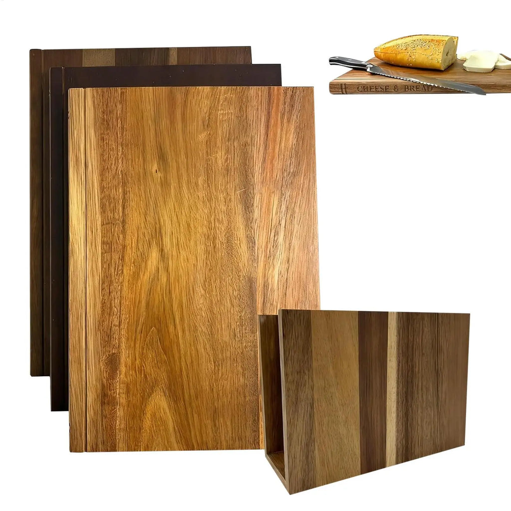 Schneidebretter für die Küche, 3-teilig, buchförmige, verdickte Schneidebretter für die Küche zum Schneiden von Fleisch, Obst, Gemüse, Käse, Zuhause