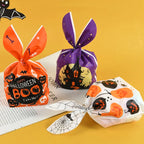 25/50 Stück Halloween Süßigkeitentüten, Kaninchenohr Kürbis, Plastiktüte, Kekse, Dessert DIY Verpackung, Kid Halloween, Party Geschenk Dekor
