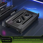 Mobiler PC-Turmständer, verstellbarer Computer-CPU-Halter, Teleskop-Desktop-Ständer, CPU-Wagen mit RGB-Lüfter, Wärmeableitung