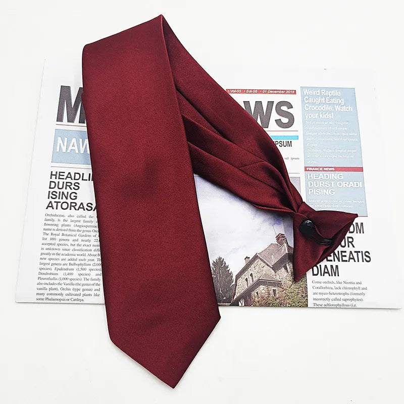 Clip-On Krawatte für Herren – Kein Knoten nötig | Polyester Seidenkrawatte in 9 Farben