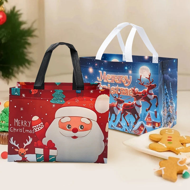 4 stücke Weihnachten Geschenk Taschen Weihnachten Party Dekoration Kinder Gefälligkeiten 2025 Weihnachten Santa Claus Handtaschen Navidad Natal Neue Jahr geschenk 2026