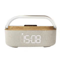 Digitales Weckerradio mit Bluetooth-Lautsprecher, 15 W kabelloses Ladegerät, zwei kabellosen Lautsprecher, einstellbarer lauter Alarmton