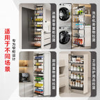 Seitlicher Zugkorb mit hohem Schrank, Kühlschrank-Fugenregal, extrem schmaler Snack-Schrank, Schublade, tiefe Küche, schmale Schränke