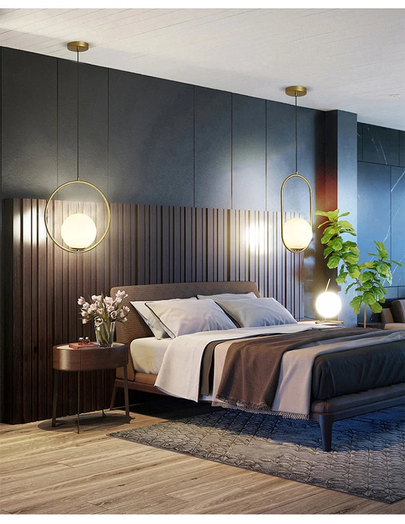 Nordische Glaskugel Pendel leuchten Messing schwarz Hängelampe modernes Wohnzimmer Esszimmer Schlafzimmer Dekor Decken leuchte Haus Lampen für Schlafzimmer Wohnzimmer Korridor Licht Balkon Lichter Decken leuchten