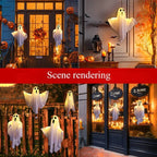 Halloween Party LED Glow, Ghost Home Indoor Outdoor Dekoration, Lieferungen 2024, Spukhaus Bar Hängende Horror Requisiten mit Lichtern