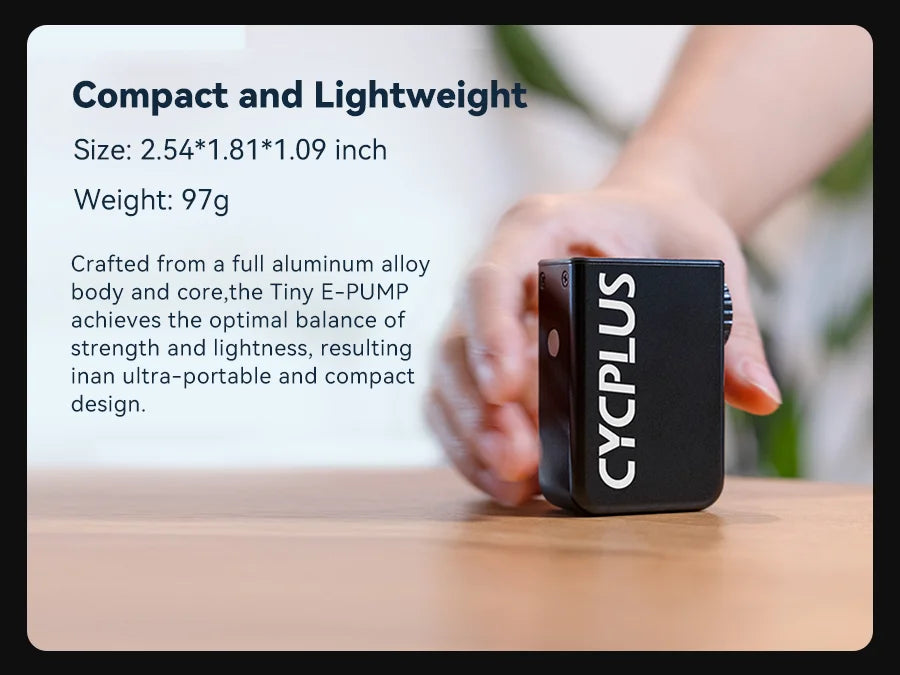 CYCPLUS Mini-Luftpumpe AS2 100 PSI AS2PRO 120 PSI Max elektrischer tragbarer Fahrrad-Inflator-Druckmesser Typ-C-Fahrradreifenkompressor
