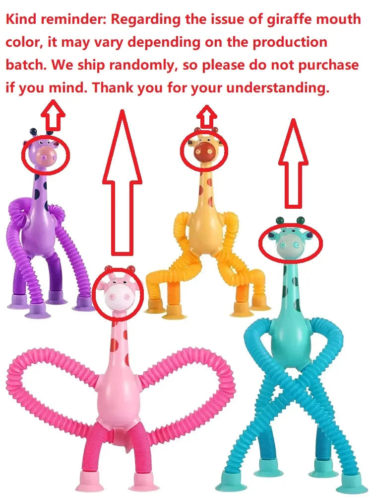 Kinder Saugnapf Spielzeug Pop Tubes Stress Relief Teleskop Giraffe Hand Spielzeug Sensorischen Faltenbalg Spielzeug Anti-stress Squeeze Spielzeug geschenk