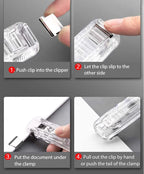 Mini Traceless Wiederverwendbare Hand Klemme Push Hefter Papier Buch Datei Büro Schule Student Binder Bindung Werkzeuge Liefert Zubehör