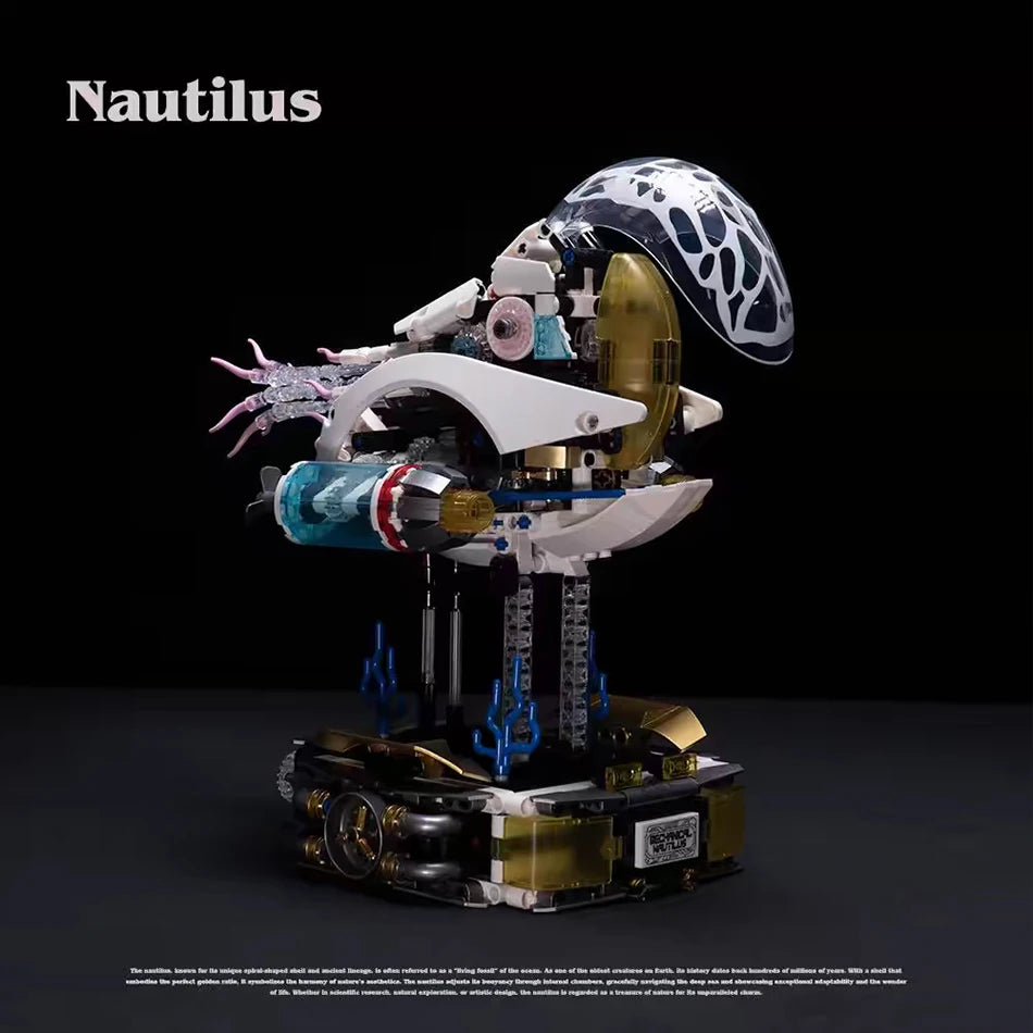 1190 PCS MOC Mechanische Bionic Nautilus Modell Bausteine Motor Set Meerestiere Kreaturen Montage Ziegel Spielzeug für Kinder Geschenk
