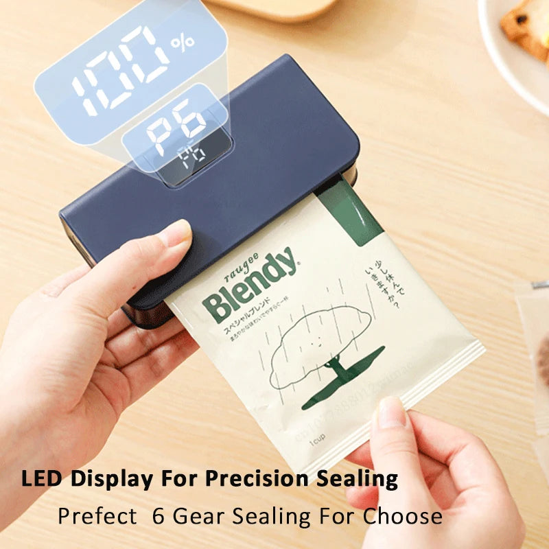 Mini-Wärmebeutel-Versiegelungsmaschine, Versiegelungsmaschine für Plastiktüten, wiederaufladbar, für Lebensmittelverpackungen, Heißsiegelgerät, tragbares Thermo-Beutelversiegelungsgerät