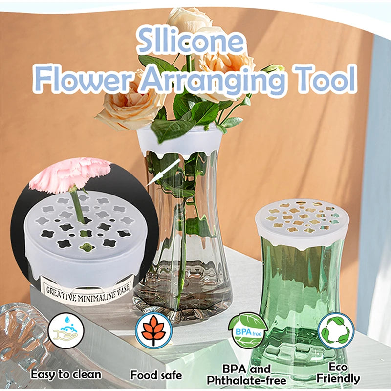 Silikon-Blumengitter für Vasen – Flexibler Blumenstielhalter, Wasserdicht & Wiederverwendbar | DIY