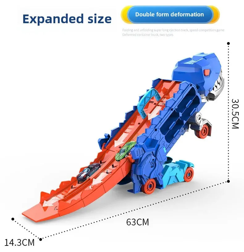 Großer neuer Dinosaurier, der Autos pielzeug isst, transformierbare Lager trägheit gleitendes Auto für Kinder intelligente Motorrad fans