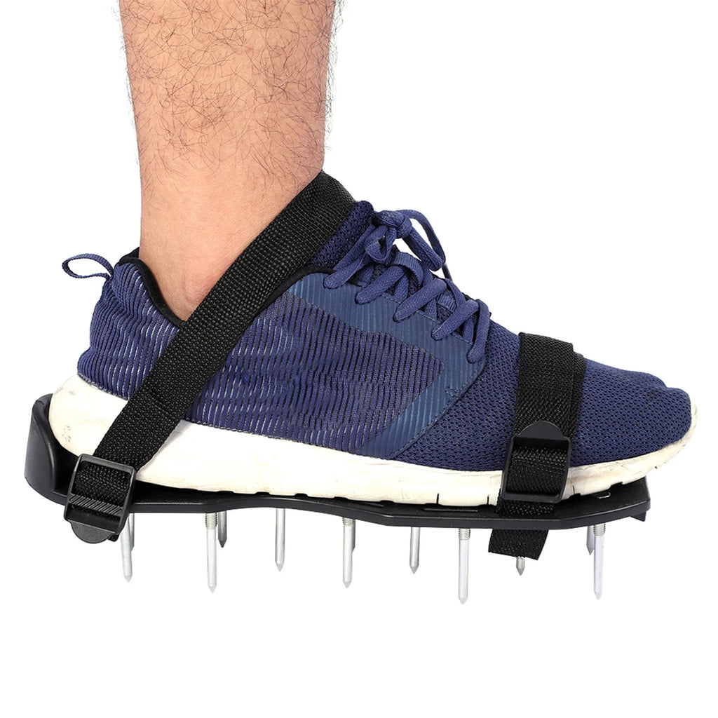 Rasenbelüfter-Schuhe, 1 Paar Rasenbelüfter-Sandalen, robuste Gras-Schuhe mit Spikes und Kunststoffschnalle, Gartenwerkzeug, Rasensandalen