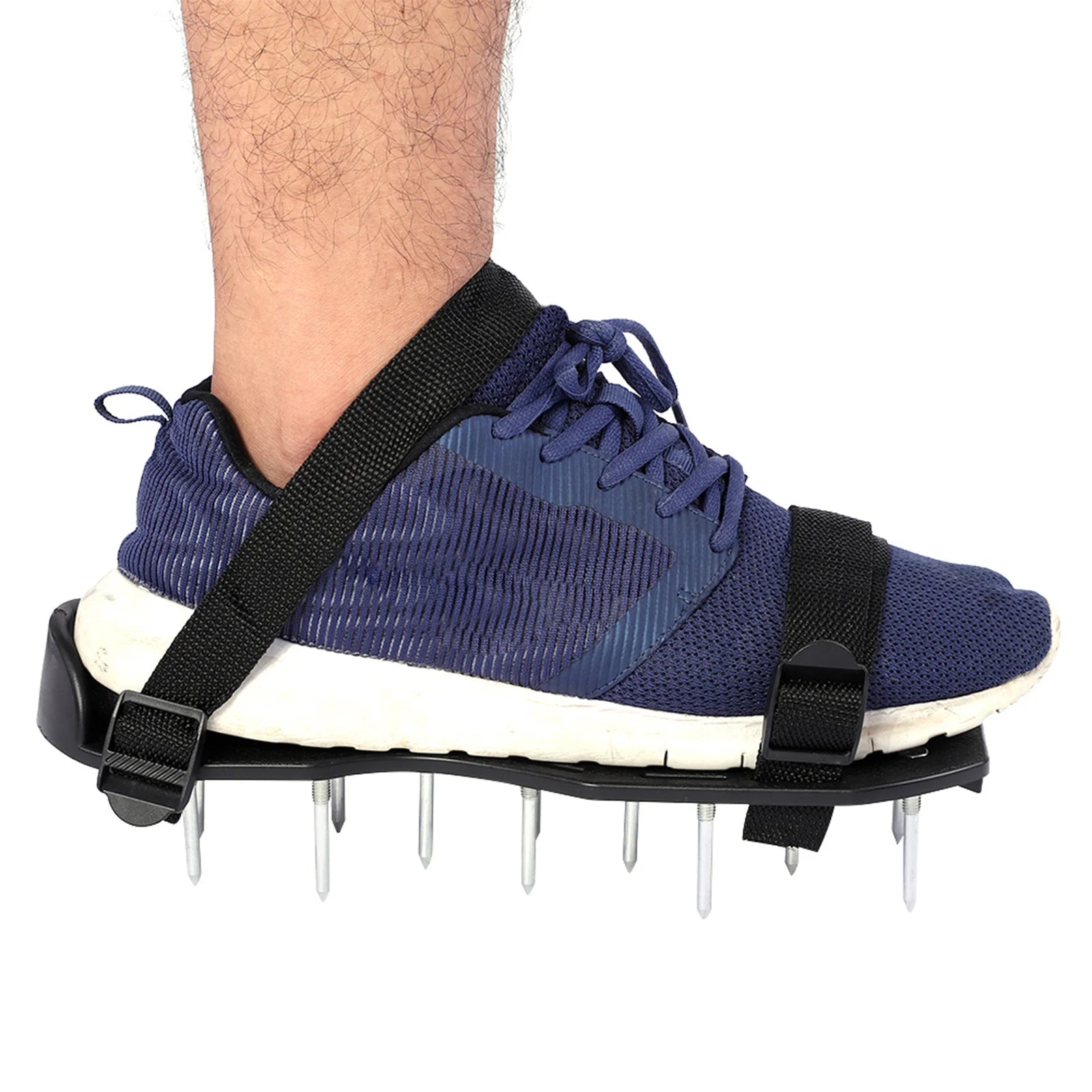 Rasenbelüfter-Schuhe, 1 Paar Rasenbelüfter-Sandalen, robuste Gras-Schuhe mit Spikes und Kunststoffschnalle, Gartenwerkzeug, Rasensandalen