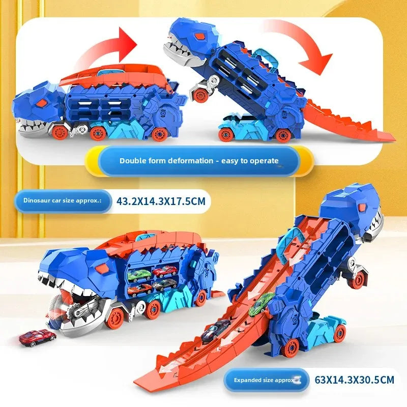 Großer neuer Dinosaurier, der Autos pielzeug isst, transformierbare Lager trägheit gleitendes Auto für Kinder intelligente Motorrad fans